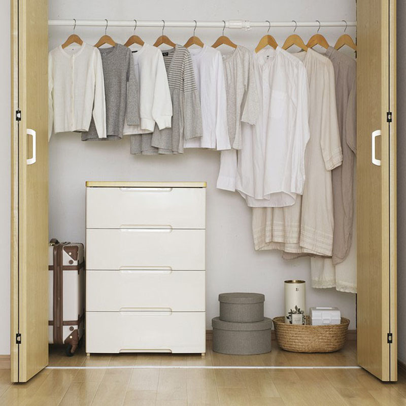 棚 ウッドトップチェスト W560 × D415 × H810mm ホワイト/ペアー