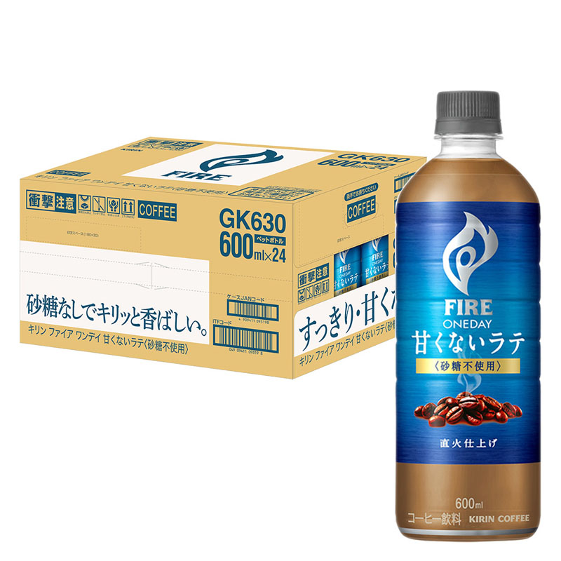 ファイア ワンデイ甘くないラテ(砂糖不使用) 1箱(600ml×24本