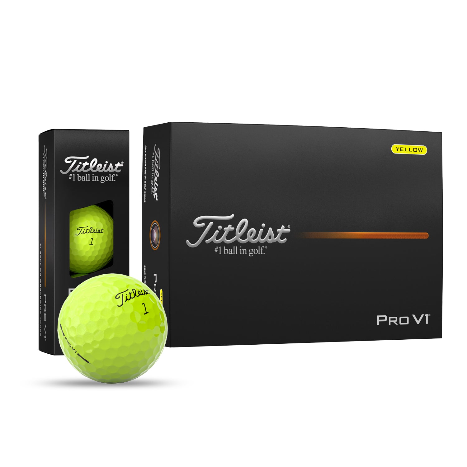 Titleist Pro V1 Yellow Golf Balls - MyCustomGolfBall