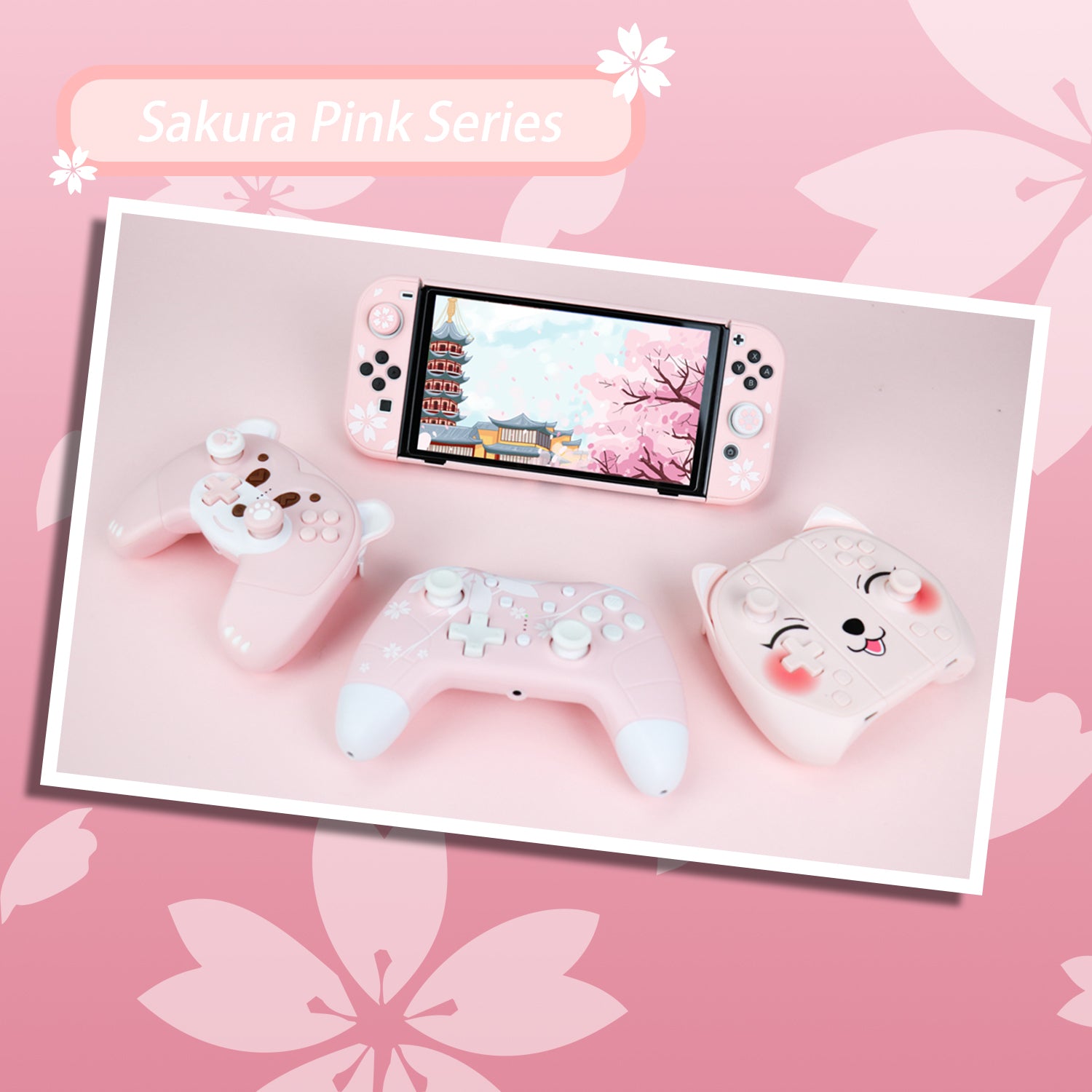 Nintendo Switch OLED Sakura Cherry Pink Protective Shell Case for