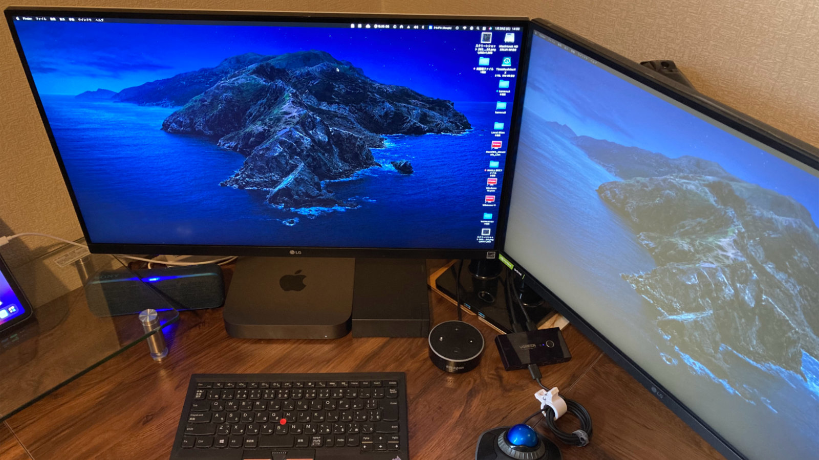 Mac mini(2018)に4Kと2Kモニターを2台同時(デュアルモニター)に接続