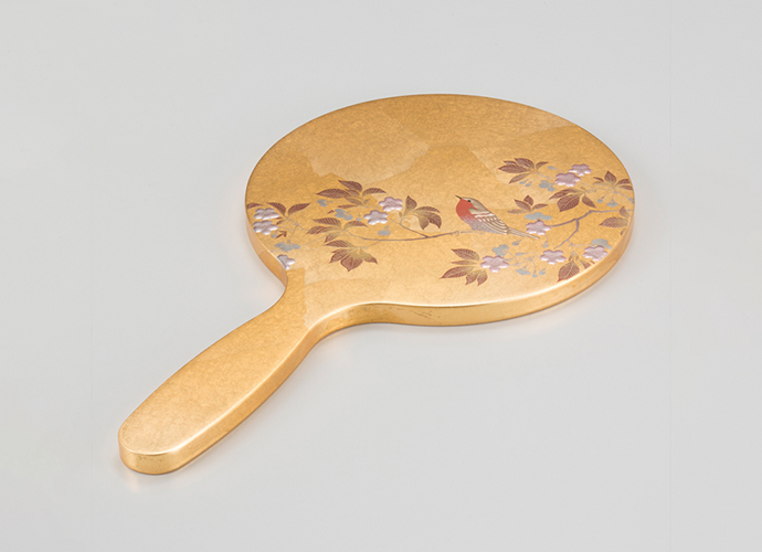箔一】花見鳥 手鏡〜金箔（金沢箔）の小物〜 - 日本製高級ギフト