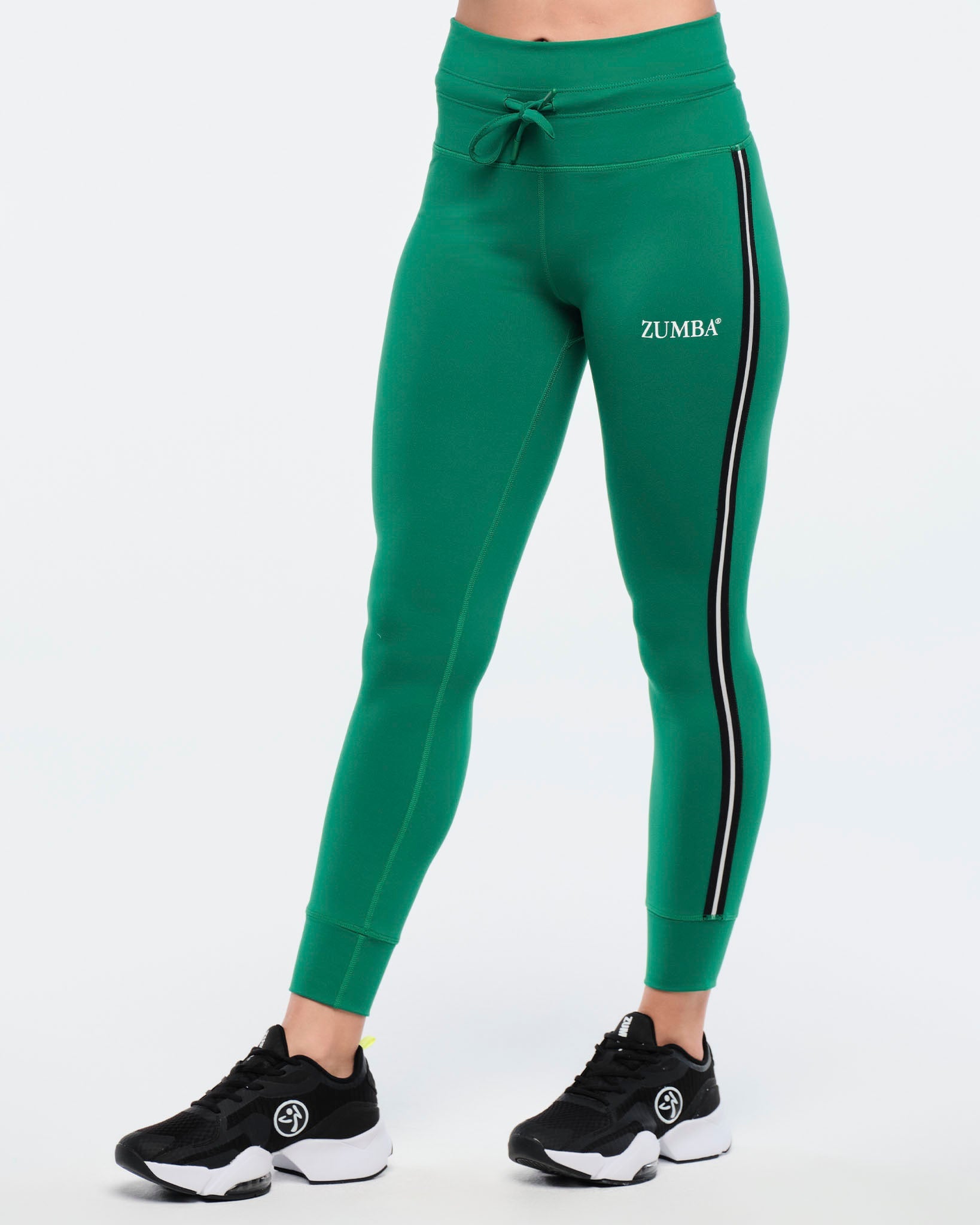 Zumba Haus High Waisted Jogger Leggings - Bold Black/Very Verde