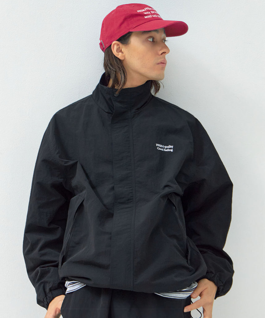 スタンドカラーナイロンジップアップジャケット / オーバージャケット