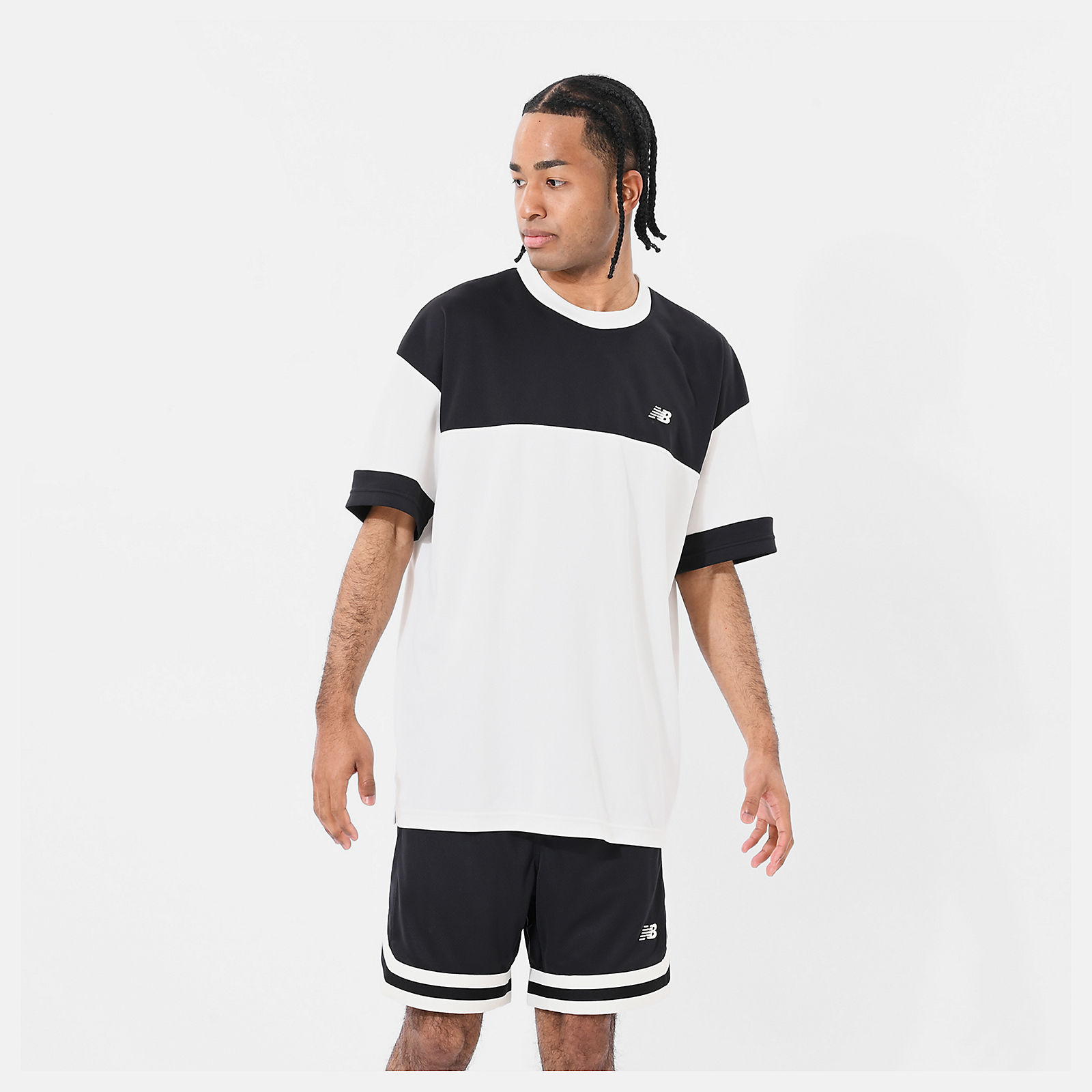 NB公式アウトレット】 ブロック切り替えショートスリーブTシャツ