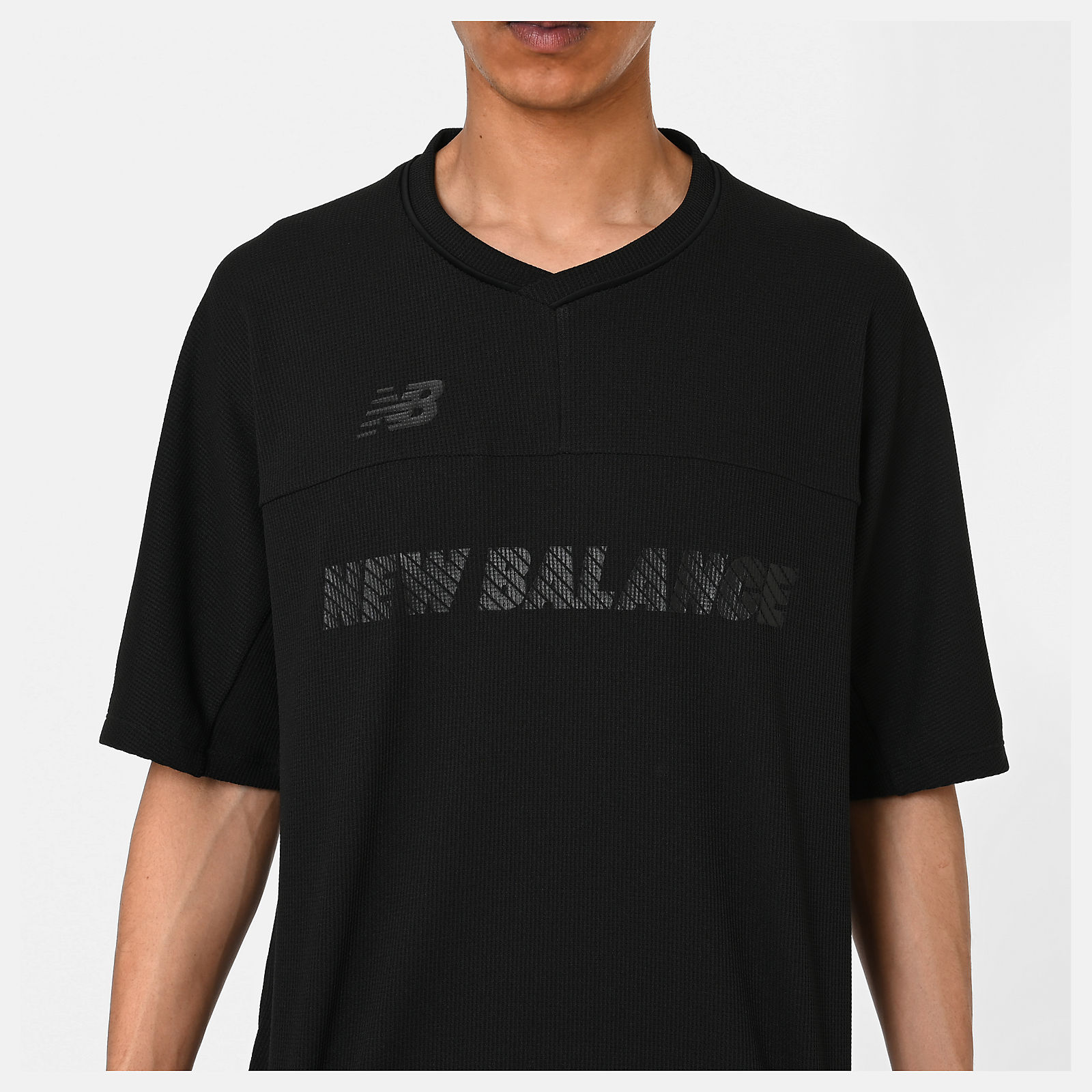 NB公式アウトレット】 Black Out ポリワッフルショートスリーブシャツ