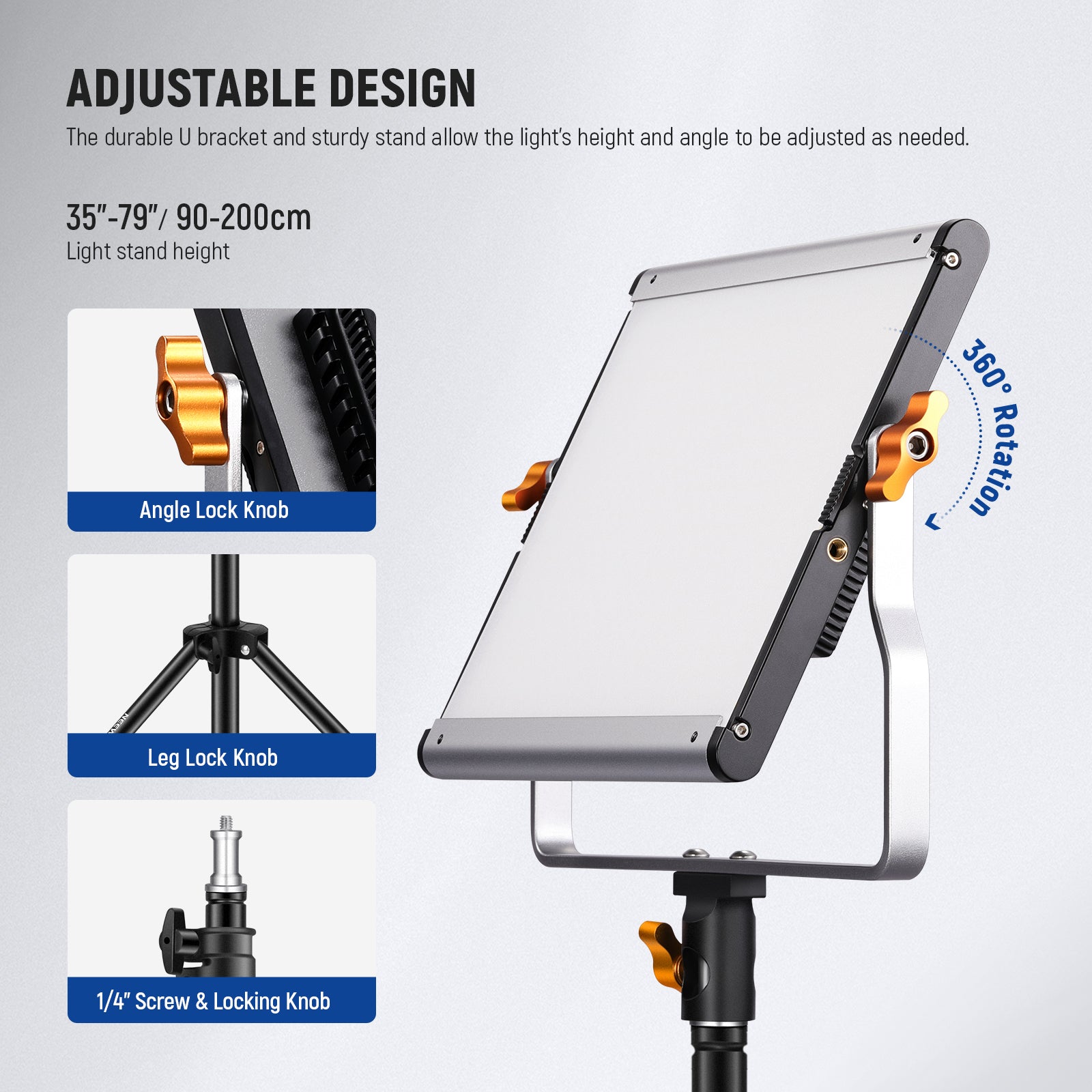 2 Pack NEEWER NL480 Bi-Color LED Video Light Kit