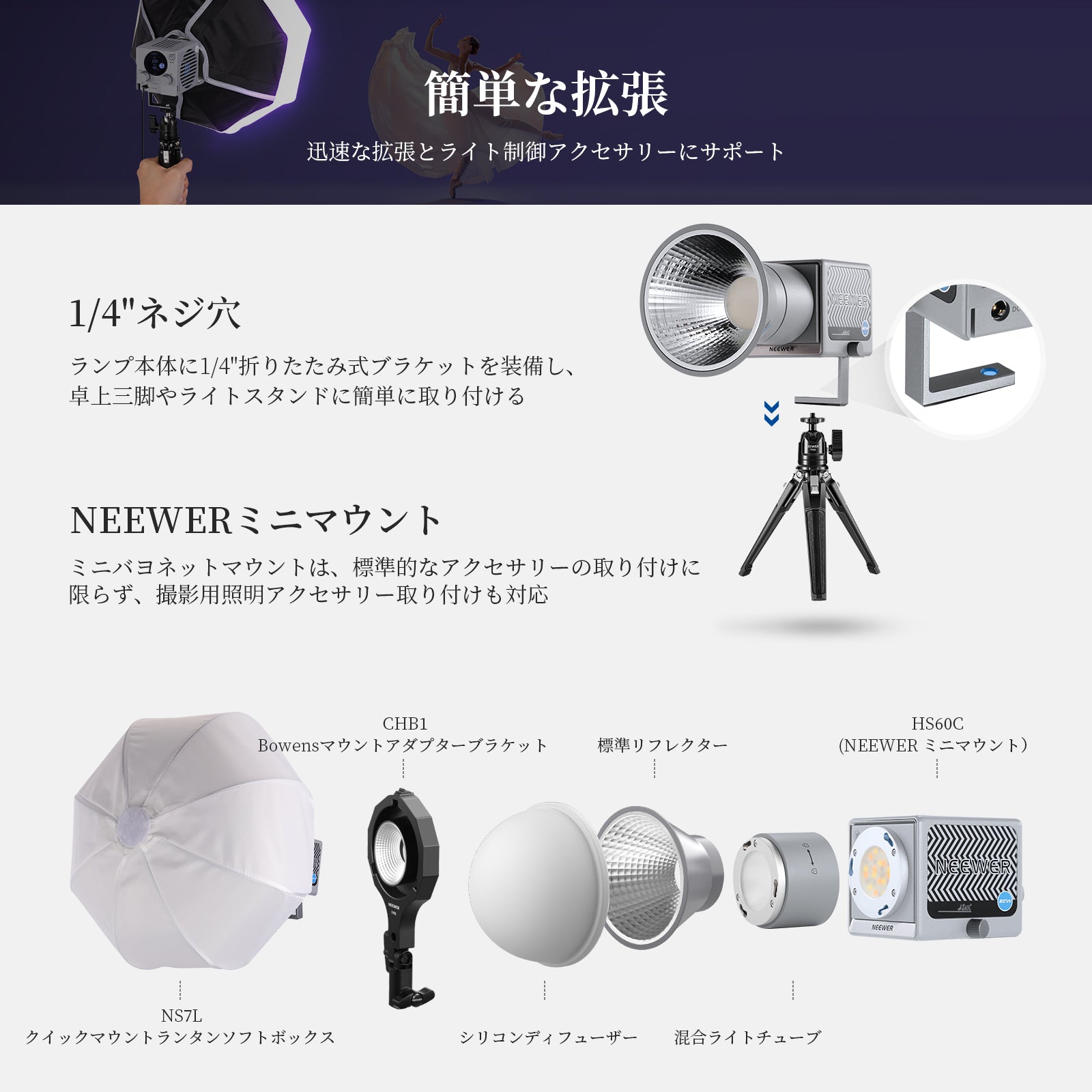 NEEWER HS60C 60W ミニビデオライト – NEEWER.JP