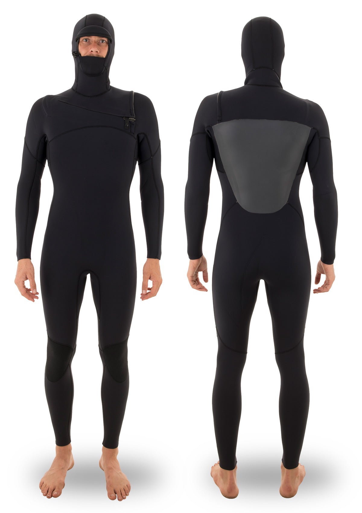 Mens 5/4mm Premium Thermal - Hooded Chest Zip Wetsuit | needessentials