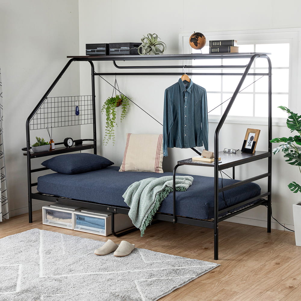 シングルサイズ デスク付きベッド KBT－050(BK)(5Y)ﾌﾞﾗｯｸ