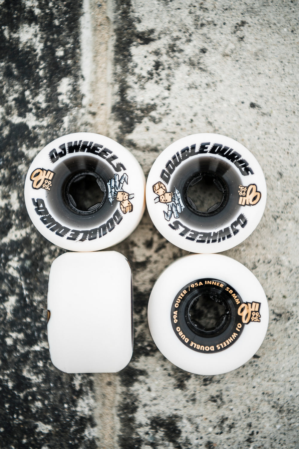 58mm / 99-95A Mini Combo White Black | Double Duro | OJ Skateboard