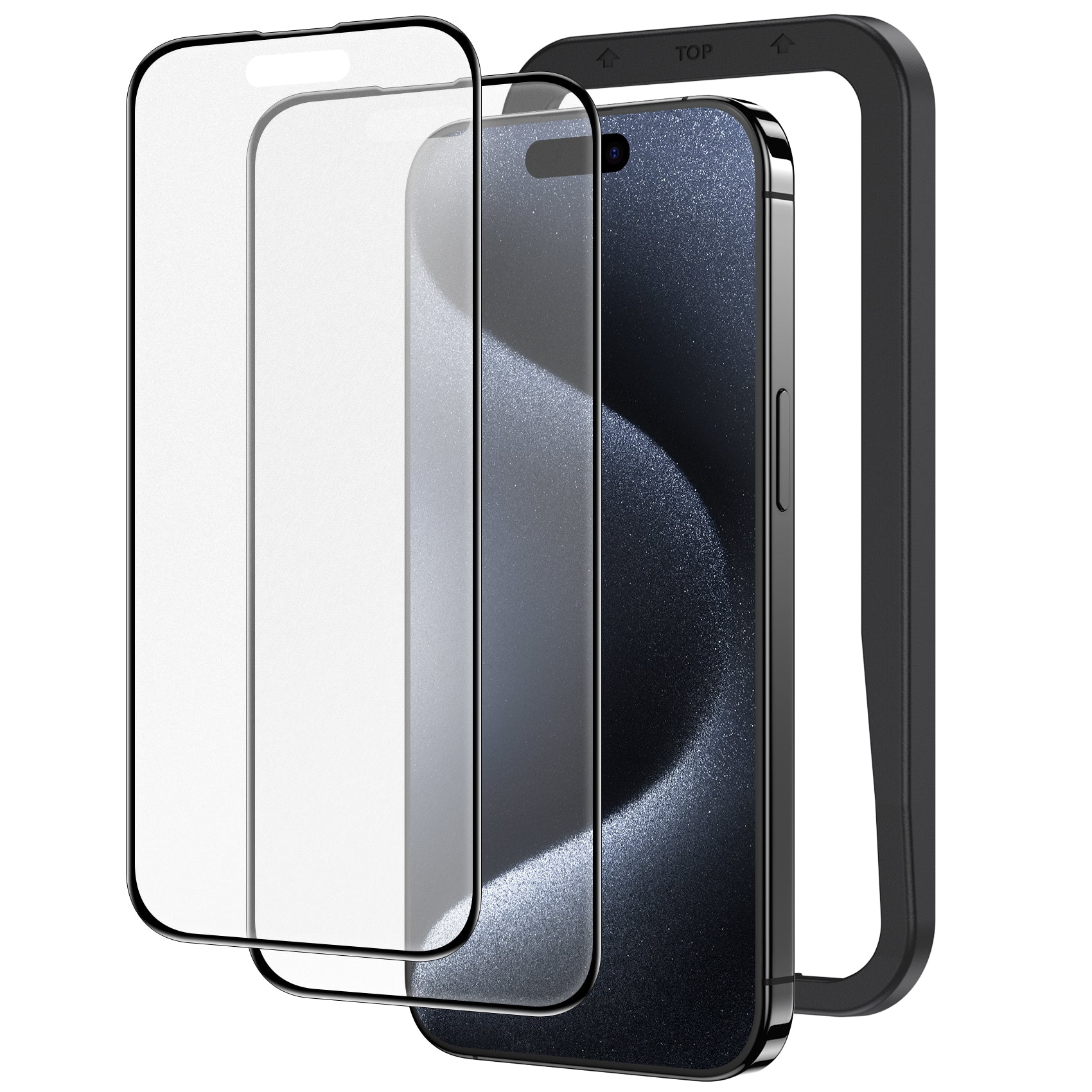 NIMASO iPhone 15/Plus/Pro/Pro Max用 アンチグレア ガラスフィルム