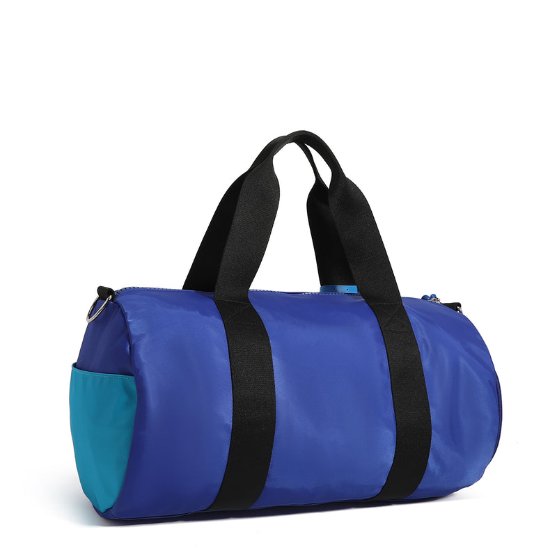 Lightweight Polyester Colorblock Duffel Bag, Gym Weekender with