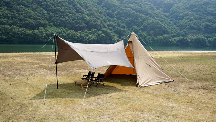 ワンポールテントとタープの連結方法！DODトンガリハットの使い方と代