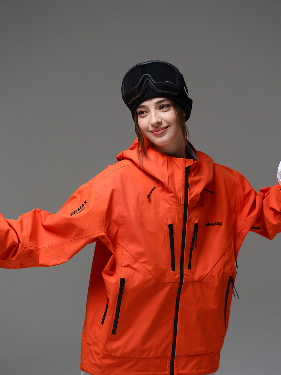 Women's MaxExtreme Pro Zip-up 3L Orange Snow Jacket