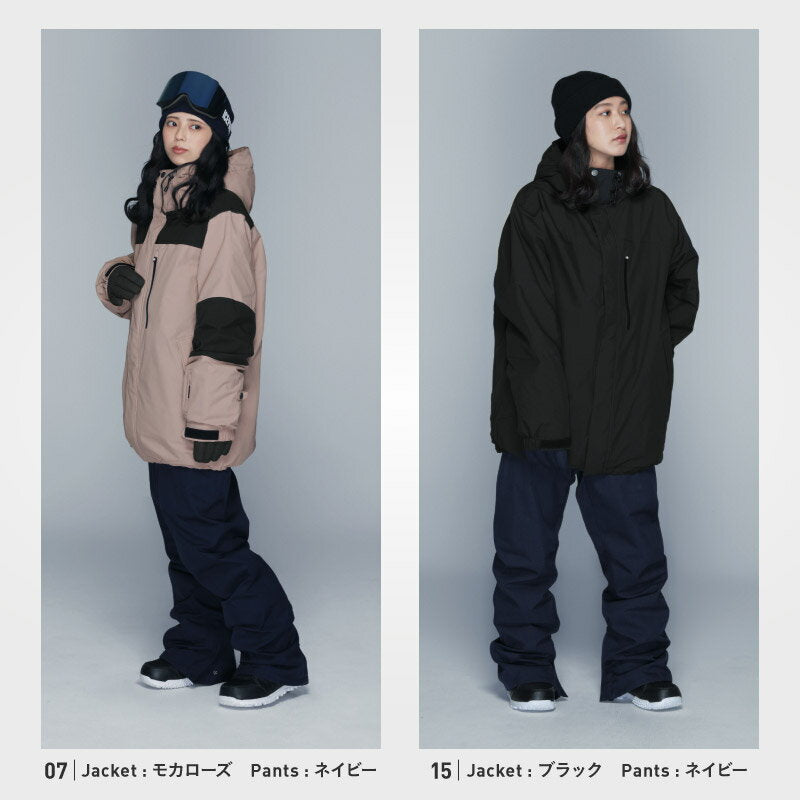 スノーボードウェア レディース 上下セット ルーズシルエット