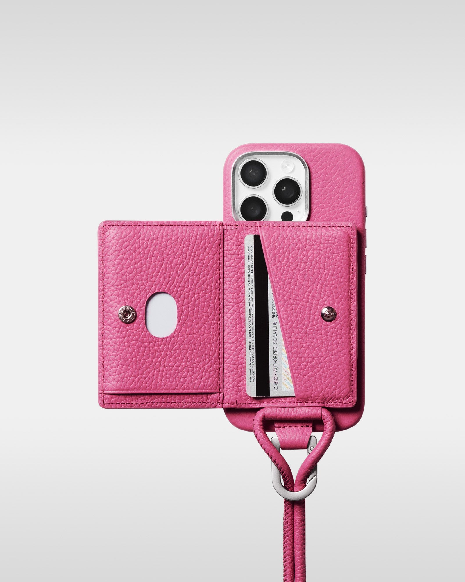 レザー製 iPhoneケース セット / ストラップ付スマホケース / スマホ