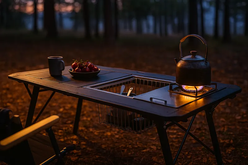 これ1台で完結】Soomloom「4.5ユニット昇降式キャンプテーブルELEVO