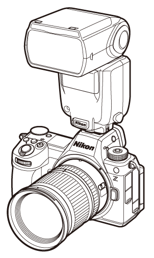 別売スピードライトをカメラに装着して撮影する（一灯撮影）