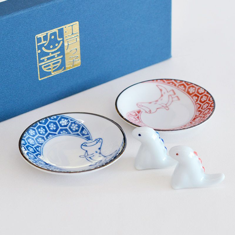 江戸っ子恐竜 まめ皿・箸置ペア｜和食器通販｜織部 Online Store【公式】