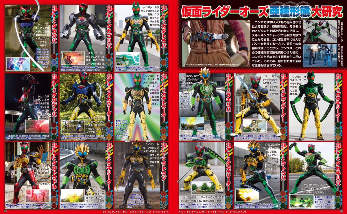 平成仮面ライダー超全集BOX Vol.1】オーズのバリエーションは