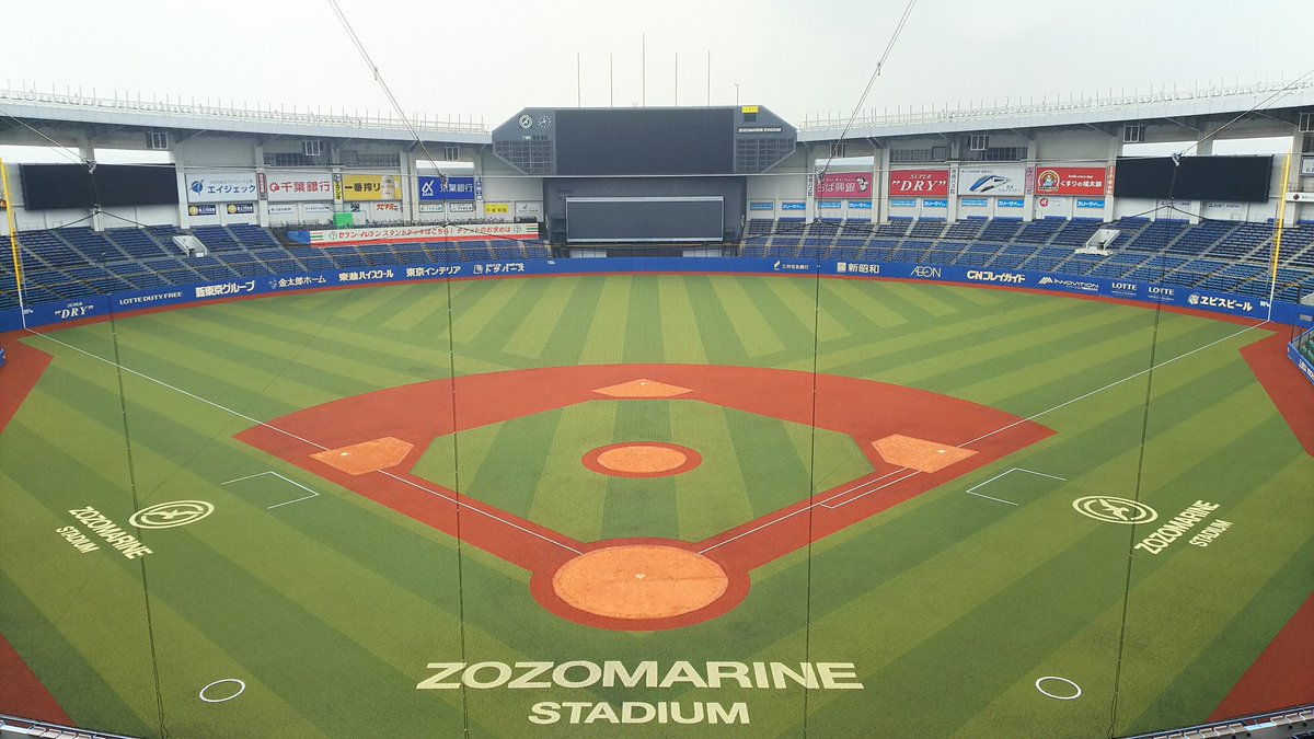 ZOZOマリンの人工芝が張り替え完了で生まれ変わりました！本日の