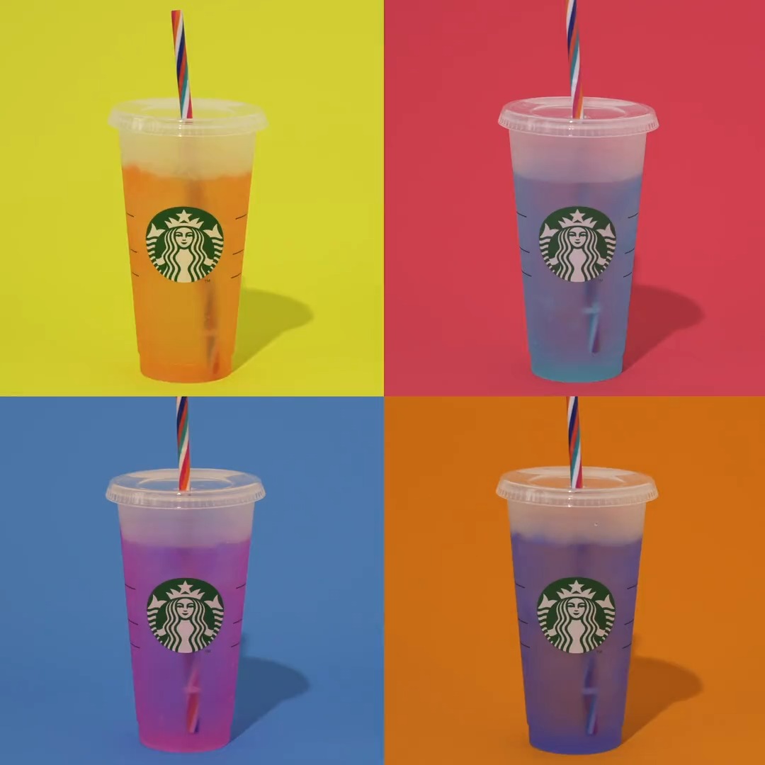 どの色に変わるかはお楽しみ😉 アイスドリンクを入れると色が変わる