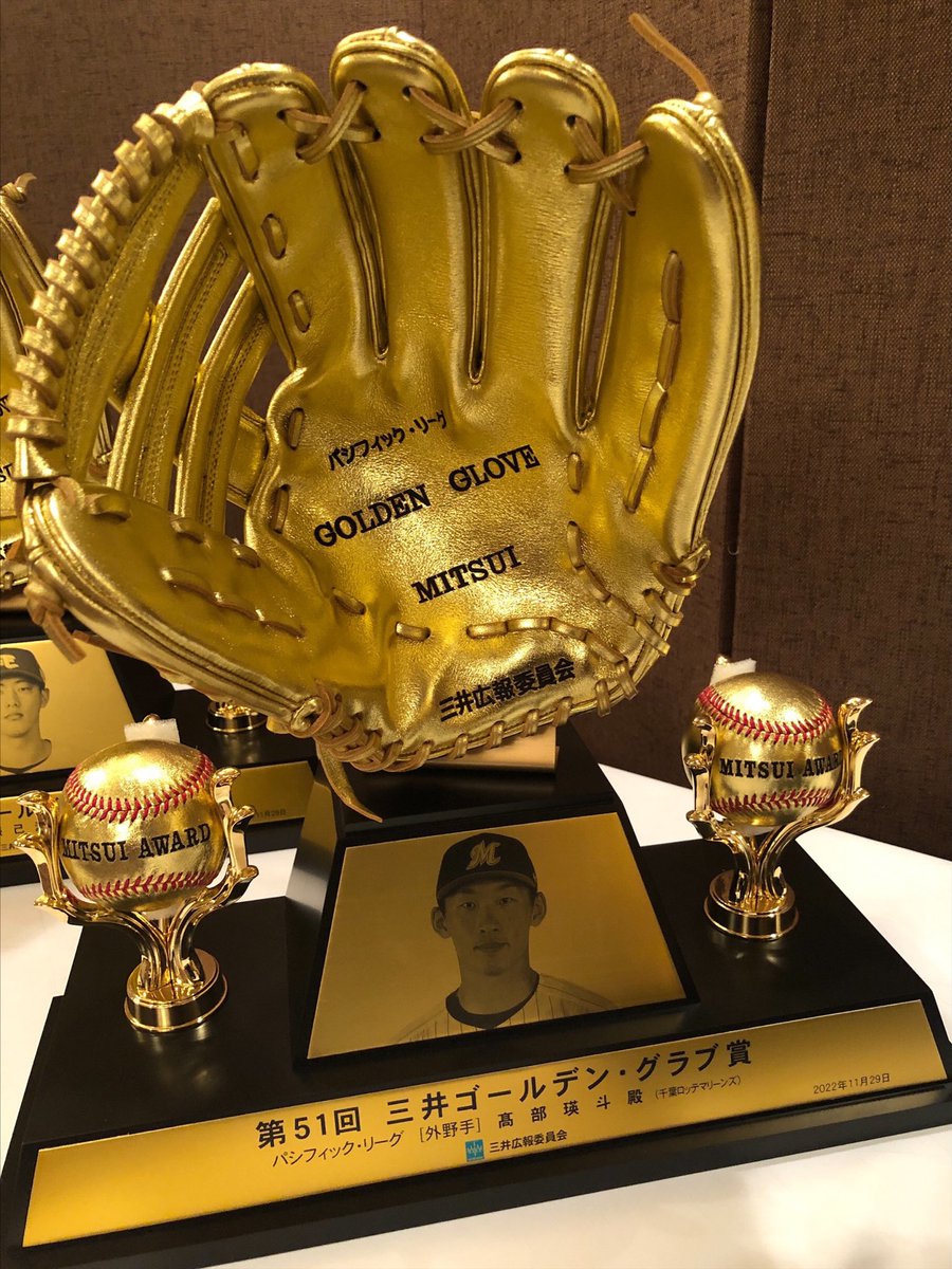 第51回三井ゴールデン・グラブ賞受賞式に初受賞となった #髙部瑛斗