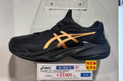 asics【NIGHT ENERGY COLLECTION】登場🖤 コートFF3 NOVAK ゲルレゾ
