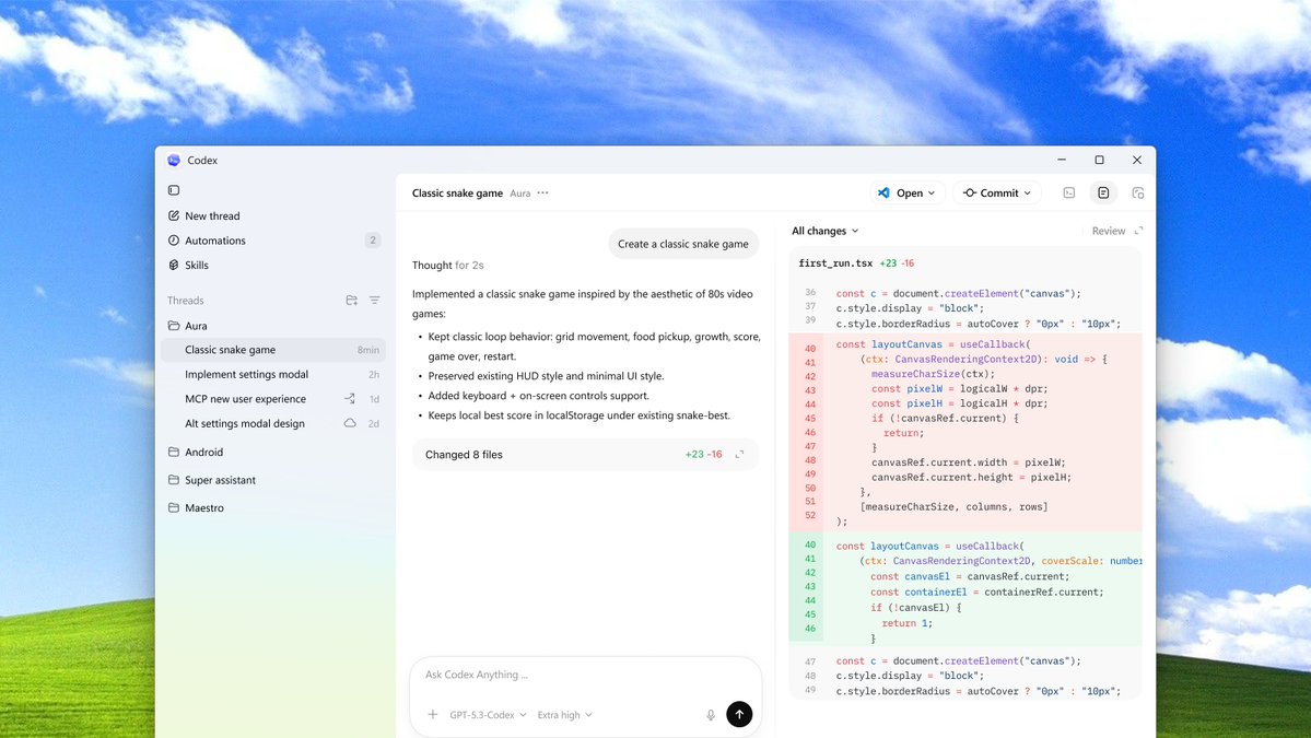 速報】OpenAI、CodexアプリのWindows版を公開！！ 特徴 ・Windows