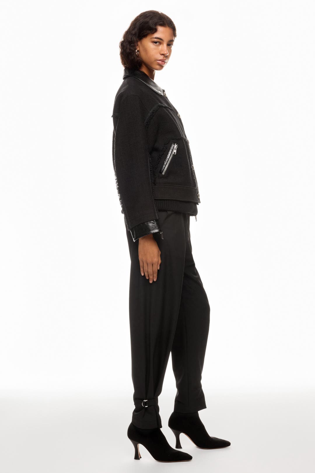 Hybrid Tweed Moto Jacket With Leather Details by 3.1 Phillip Lim