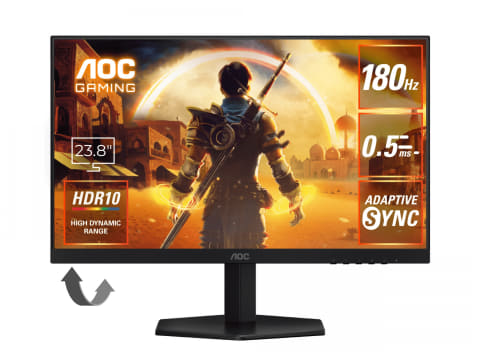 AOC、180Hz駆動/0.5ms対応のゲーミングモニター。23.8型と27型 - PC Watch