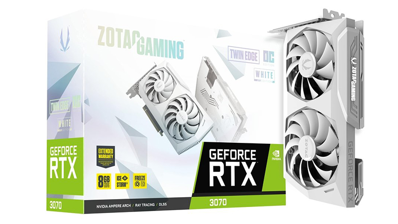 ZOTAC、白色仕上げのGeForce RTX 3070搭載ビデオカードを数量限定で
