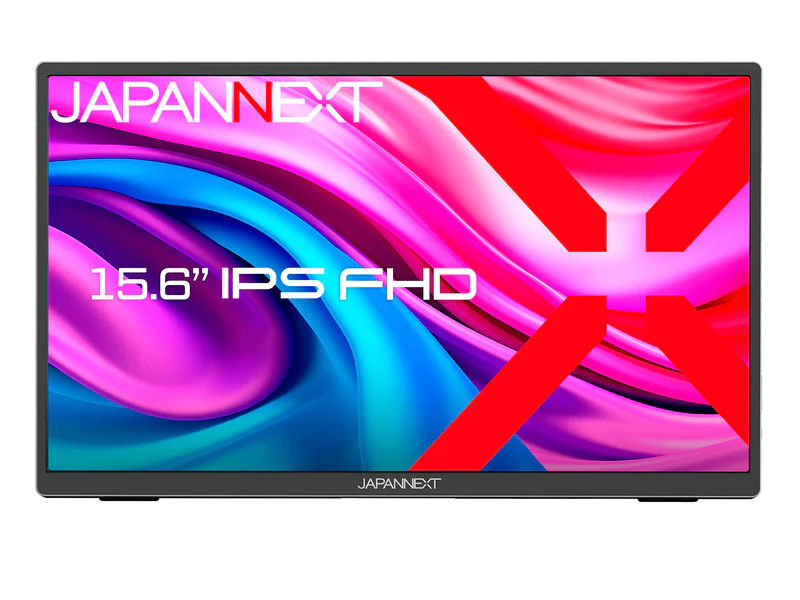 JAPANNEXT、スタンド搭載で吊り下げもできる15.6型モバイルモニター