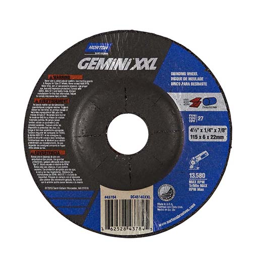66252843784 | Norton - Gemini DC4514GXXL Grinding Wheel - 4-1/2 in