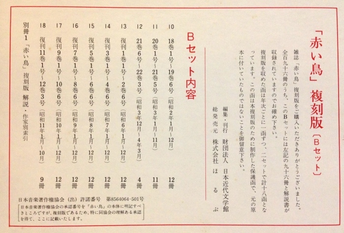 児童書】 雑誌「赤い鳥」復刻版セットと「復刻赤い鳥の本」ほるぷ出版