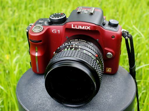 パナソニック LUMIX G1 赤 ミラーレス ミノルタ 50㍉緑のロッコール