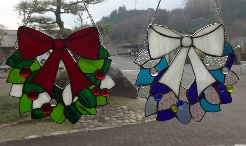 クリスマスリース2種 : ステンドグラス教室 カトレアグラスblog