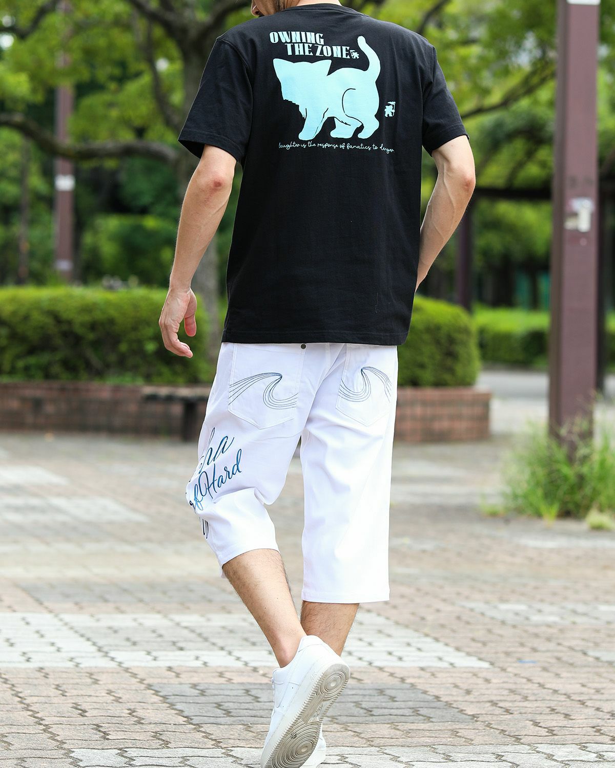 GOTCHA] ドライ スーパーストレッチ 跨ぎ 刺繍 7分丈 パンツ | PEET