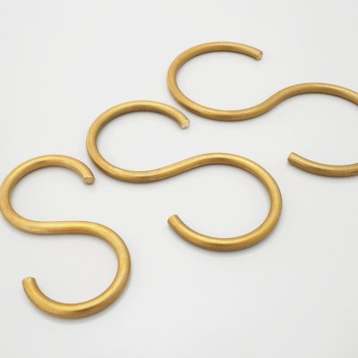 PHオリジナル 真鍮製 S字フック 3サイズ | ヌメ革と真鍮金具とレザー