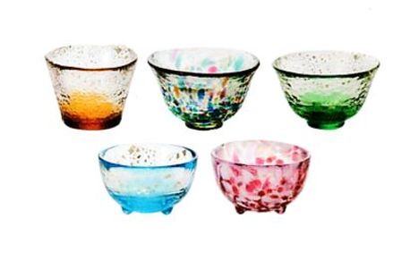 北洋硝子 津軽びいどろ 手づくり五様ミニグラスセット【特価 ガラス盃