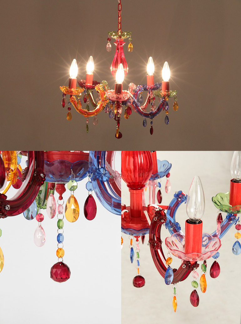 不二貿易 78970 シャンデリア5灯 NS-120097 レッド | 激安の新品・型