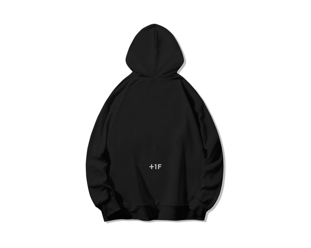 1F BUTTON LOGO HOODIE / BLACK | ボタンロゴ フーディ パーカー