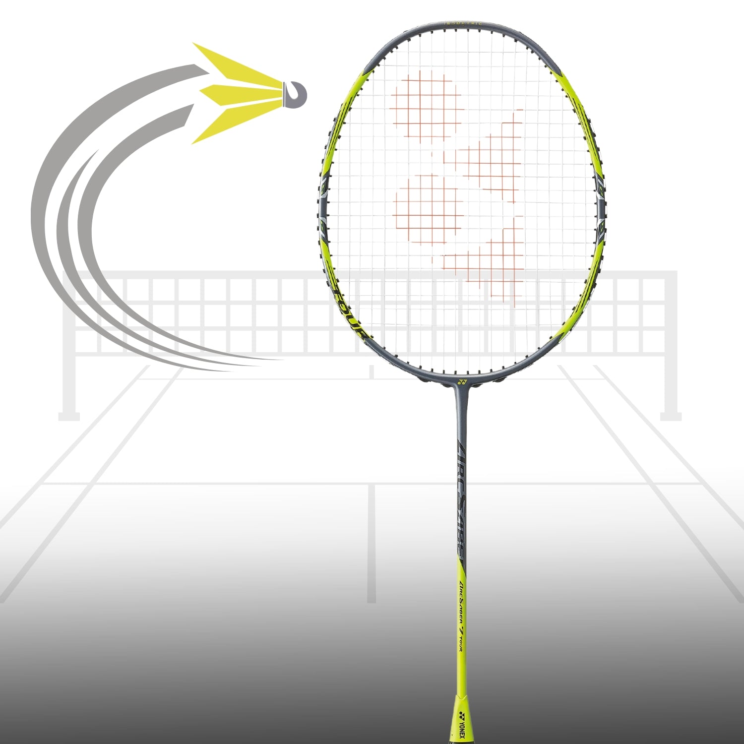 Yonex Arcsaber 7 Tour (4U5) Strung Badminton Racquet - Grey/Yellow