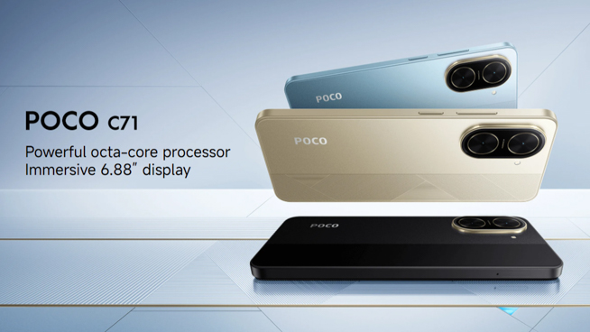 POCO C71発表！Android 15（Go Edition）の超低価格スマホ。32MPカメラ