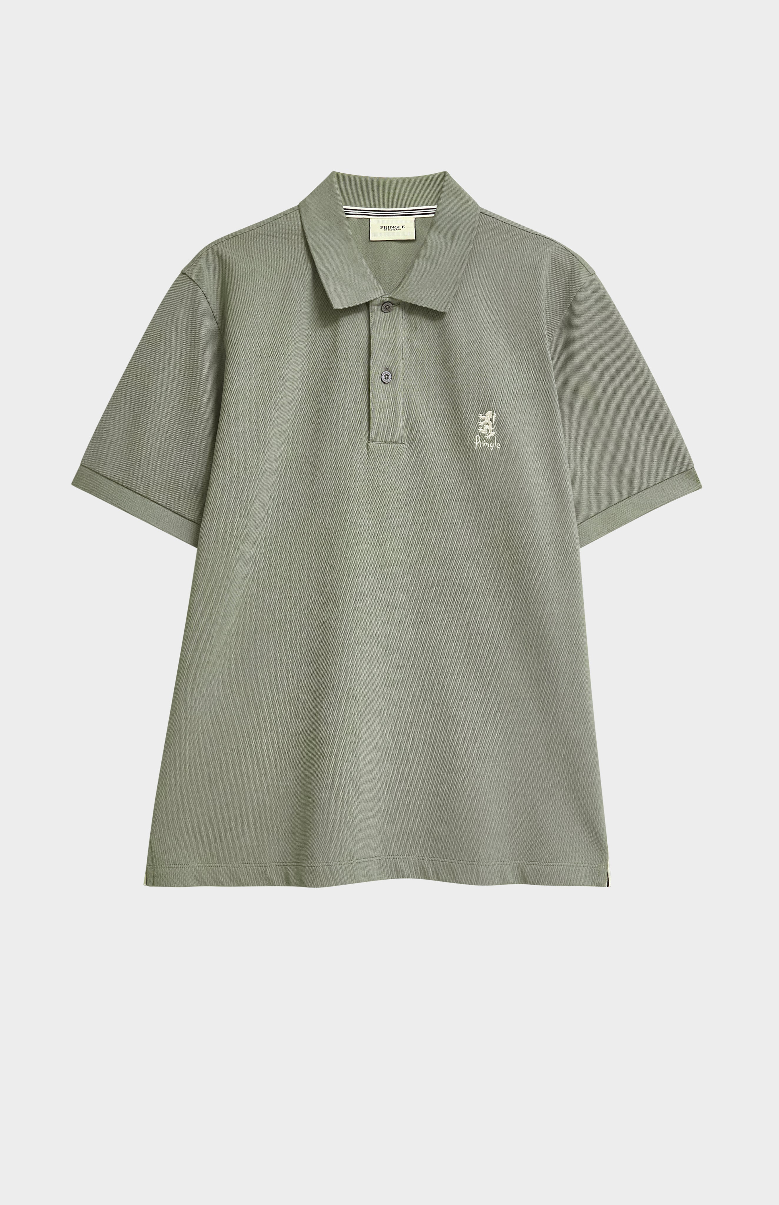 Pringle Of Scotland Men's Cotton Pique Polo Shirt In Sage Green