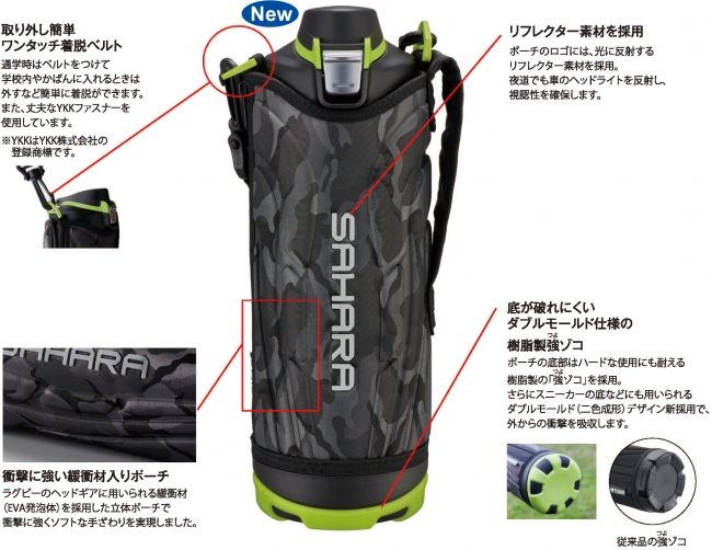 強（つよ）ゾコ”ポーチにダブルモールド（二色成形）デザインを新採用