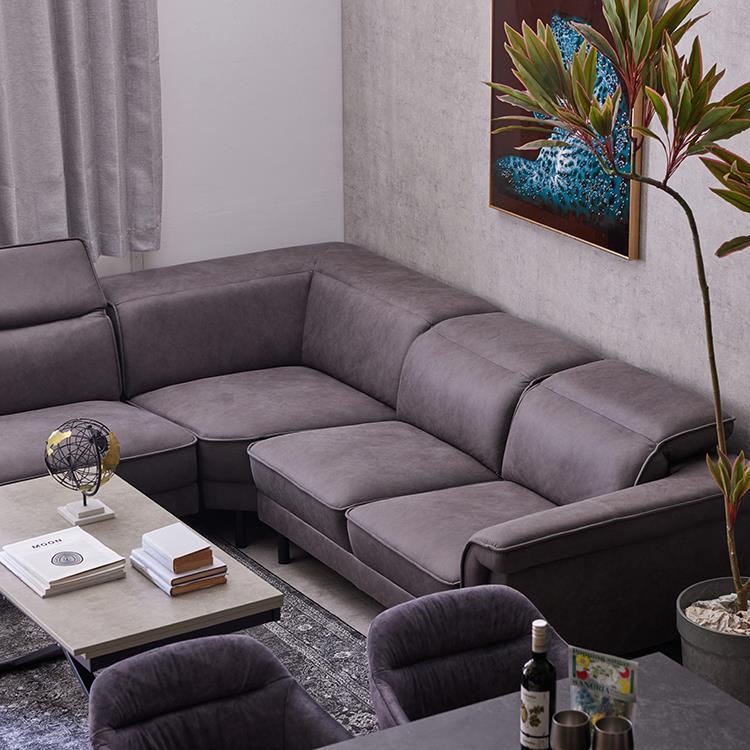 ウィリアム コーナーソファセット L GY(グレー): ソファ・リビング家具