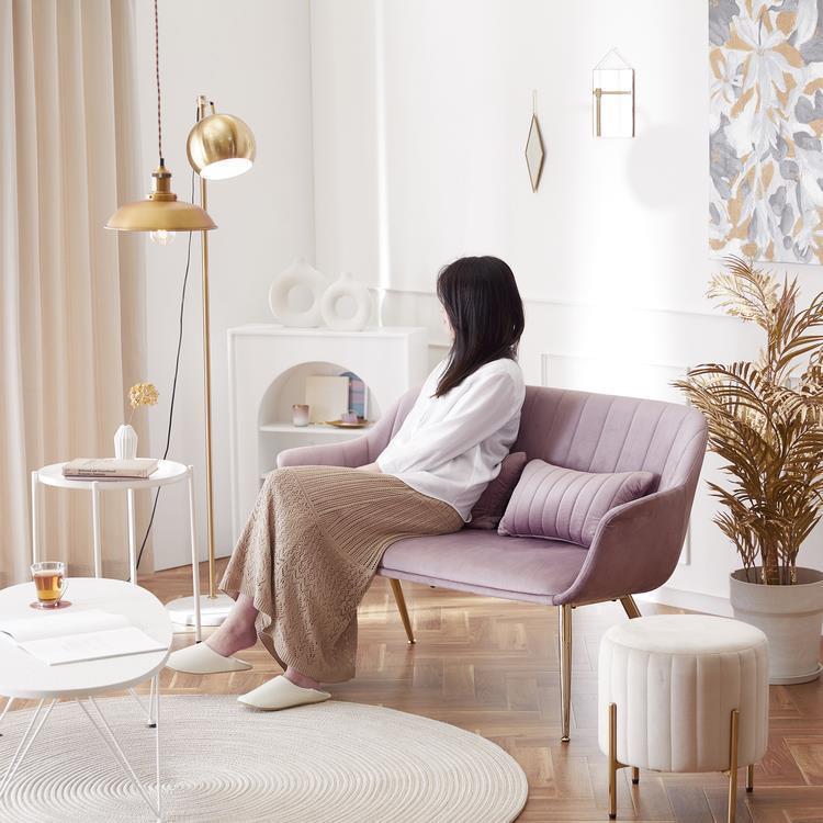 WEB限定】 ASHEL jelly ベンチ 2人掛け ソファ グロスグレー(グロス