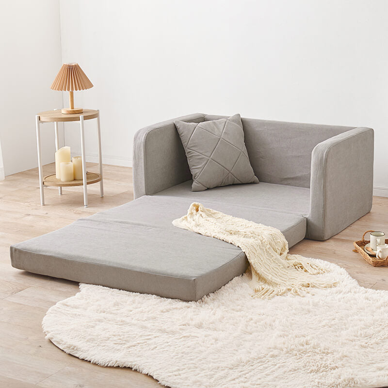 3WAY淡色ソファベッド 2人掛け [幅110] クッション付き ローソファ